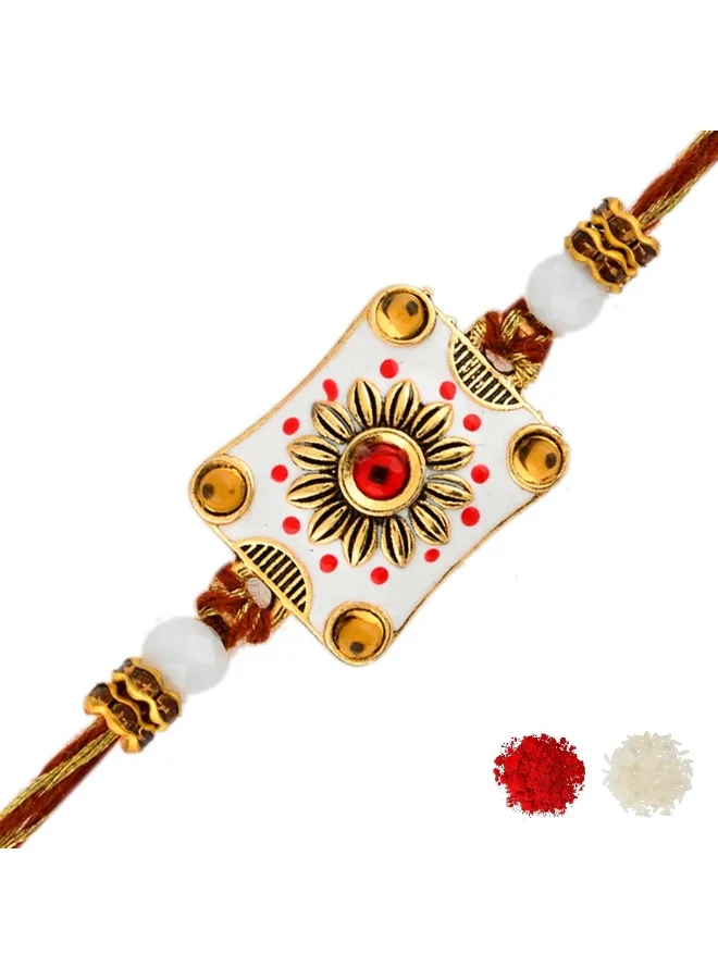 VOYLLA Classic Gems Studded Ethnic Thread Rakhi
