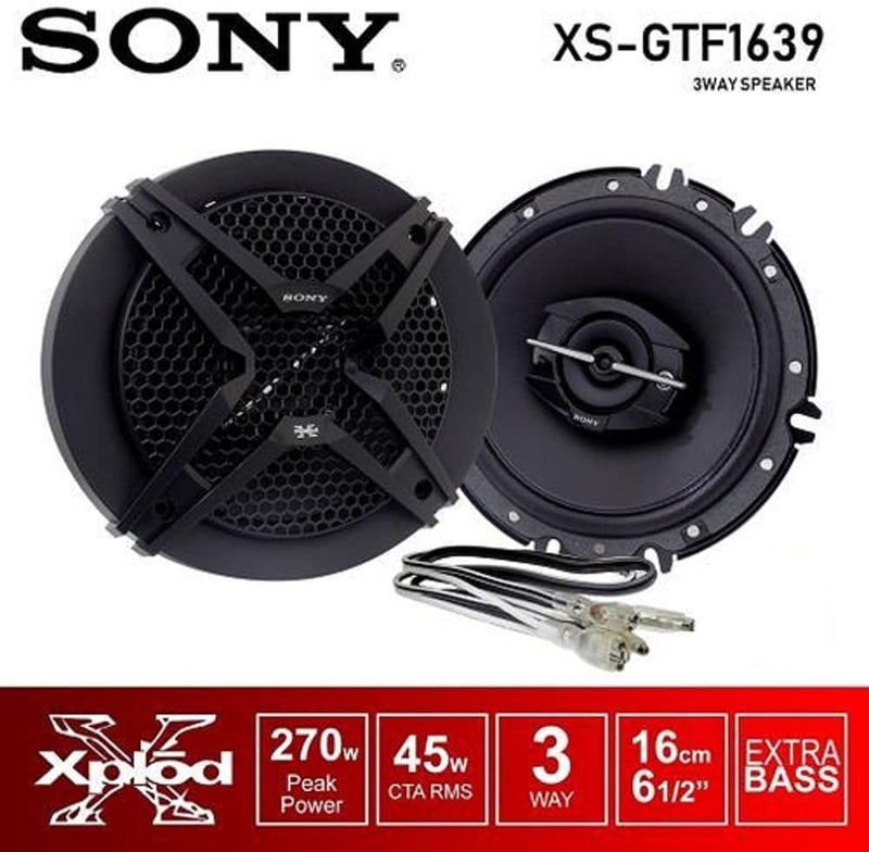 Sony Globally selected raw material Sony XS-GTF1639 6-1/2" 270 Watts Max Power 3-Way Full-Range Car Audio Coaxial Speakers Bundled with Earbuds Flexible usage build - Image 2