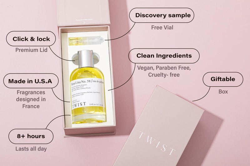 Twist - Rosa Lina No. 58 - Eau De Parfum Inspired by Perfume De Marly Delina, Long-Lasting Perfume For Women, Rose & Fruity, Vegan, Clean Ingredients, Fragrance - Spray 100 ml | 3.4 fl. oz. - Image 2