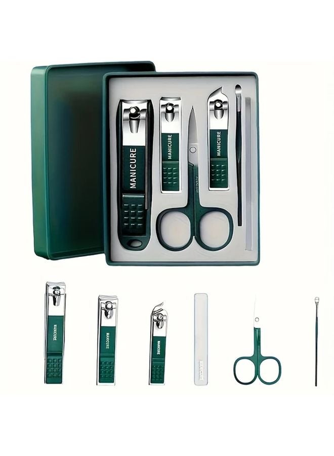 Pink Anti Splash Nail Clippers Set 6 Pcs Portable Nail Care Beauty Tool - Image 3