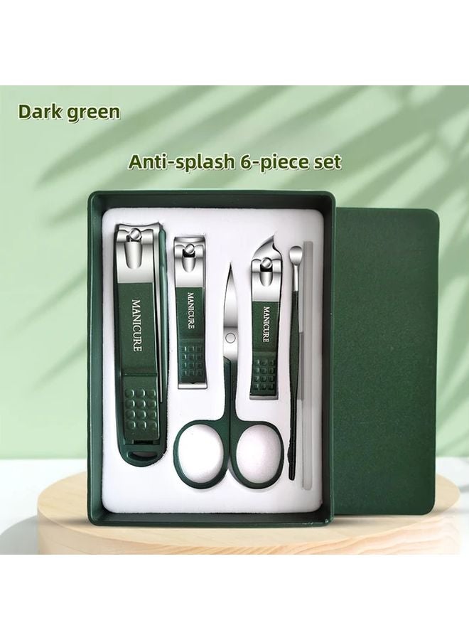 Pink Anti Splash Nail Clippers Set 6 Pcs Portable Nail Care Beauty Tool - Image 4