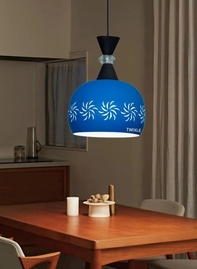 twixle Aluminium Ceiling Hanging Light, Circlular Shape Pendant for Dining Table, Living Room, Bedroom, Restaurant, Office, Cafe, Pendant Lamp (Blue 2052 Without Bulb) - Image 5