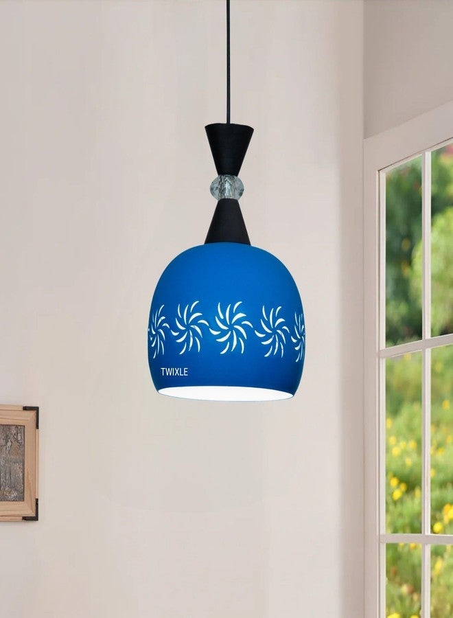 twixle Aluminium Ceiling Hanging Light, Circlular Shape Pendant for Dining Table, Living Room, Bedroom, Restaurant, Office, Cafe, Pendant Lamp (Blue 2052 Without Bulb) - Image 2