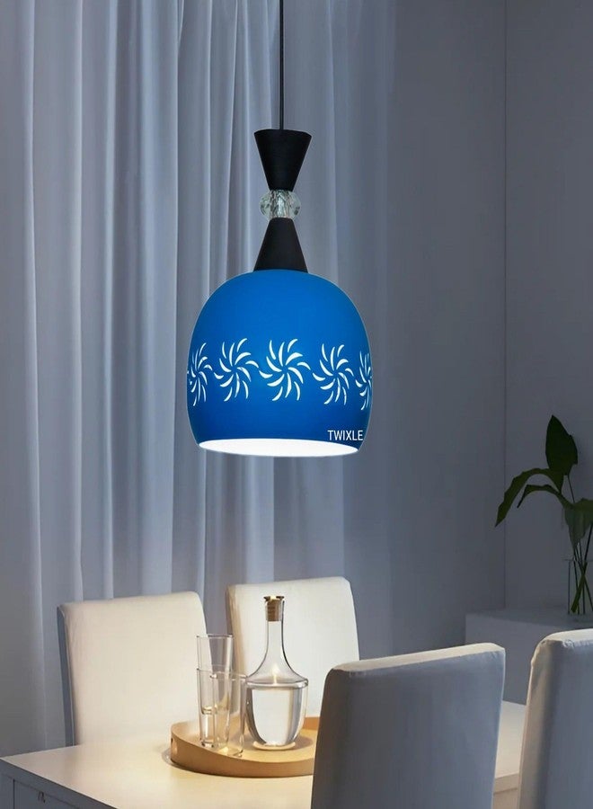 twixle Aluminium Ceiling Hanging Light, Circlular Shape Pendant for Dining Table, Living Room, Bedroom, Restaurant, Office, Cafe, Pendant Lamp (Blue 2052 Without Bulb) - Image 4