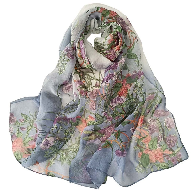 Acotavie Scarfs for Women Lightweight Fashion Scarves Print Floral Pattern Scarf Shawl Wraps (C14) - Image 1