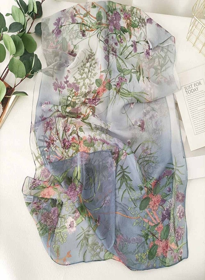 Acotavie Scarfs for Women Lightweight Fashion Scarves Print Floral Pattern Scarf Shawl Wraps (C14) - Image 4