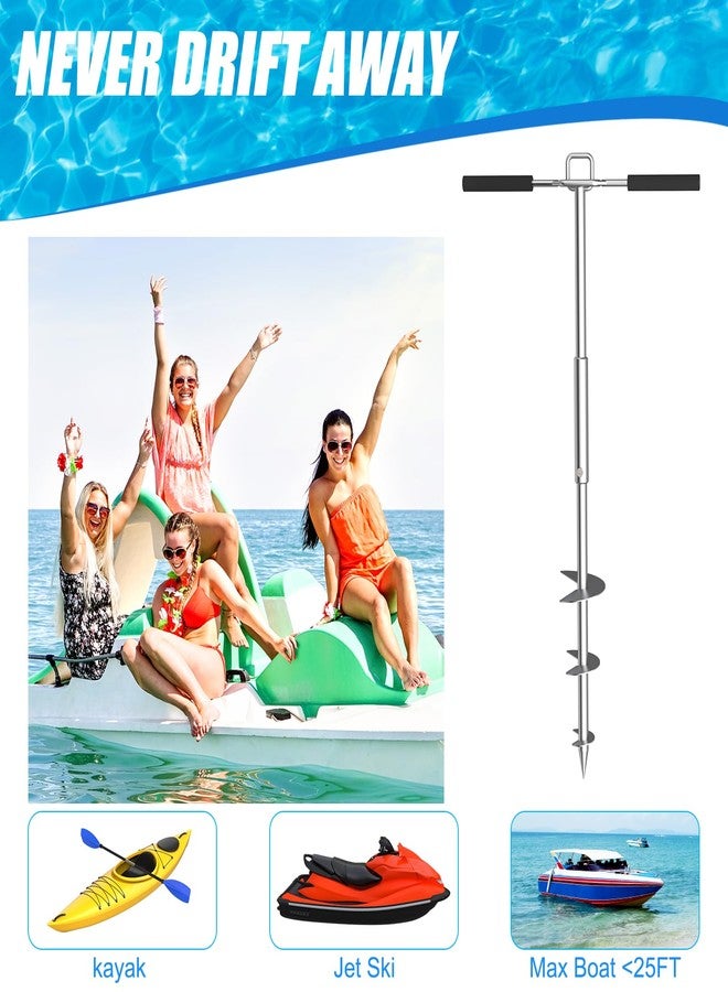 itayak Boat Sand Anchor, 34Inch Length 316 Stainless Steel Screw Boat Anchor with Removable Handle, Keeps Your Watercraft Securely Anchored Near Shallow Water or Sandbar - Image 4