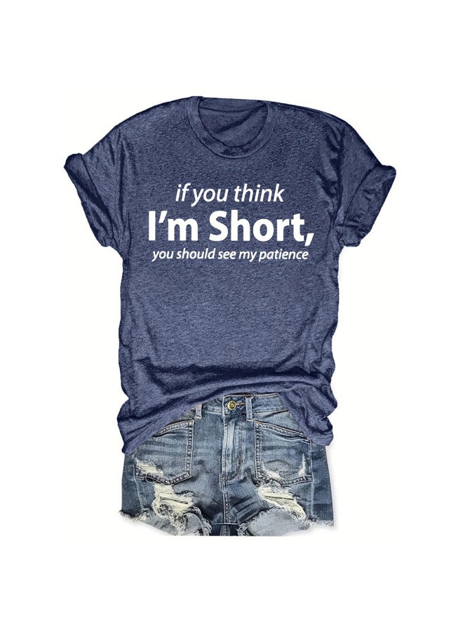 Women's Short-sleeved T-shirt Women's Top Summer Letter Printed Round Neck Loose Short-sleeved T-shirt Top