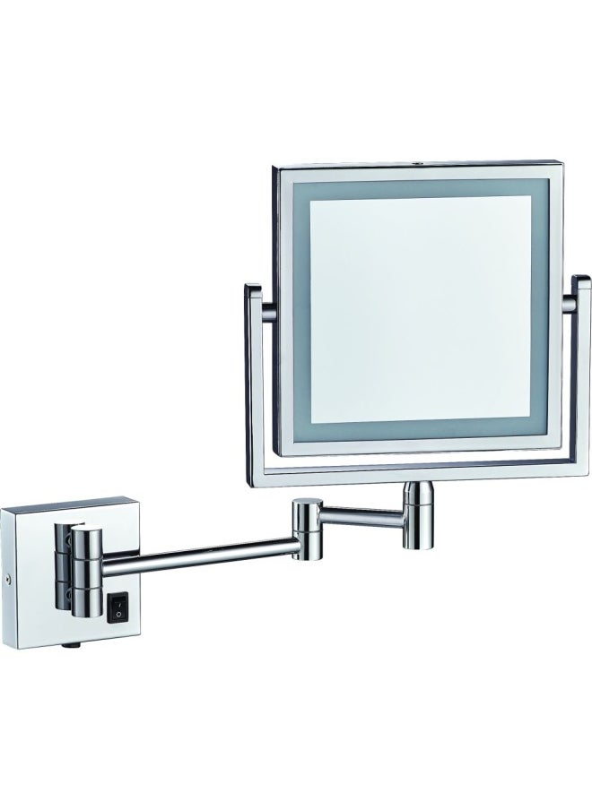 DANUBE HOME Milano Magnifying Mirror With Led Light Square Chrome Color  - Image 1