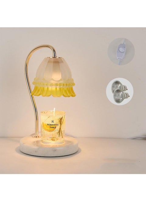 Candle Warmer Lamp with 2 Bulbs Candle Wax Warmer with Dimmer not including candle Heat Adjustable Suitable for Small and Large Jar Candles Candle Melter Lamp