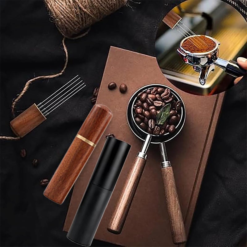 HIHIDAY 4Pcs Coffee Bean Dosing Cup and Spray Bottle 6 Needles Espresso Coffee Stirrers Spoon Set Ceramic Dosing Vessel Tray Single Dose Measuring Tray Kit (white) - Image 5