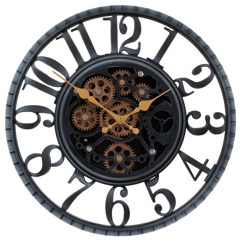 OCEST OCEST 16 Inch Moving Gear Wall Clock Vintage Industrial Steampunk Wall Clock Retro Moving Mechanical Decor for Living RoomOfficeFarmhouse 