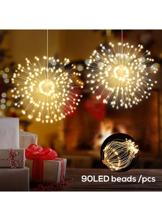 4pcs 360 LED Starburst Ball Lights Warm White 8 Modes IPX4 Copper Wire For Garden - Image 5