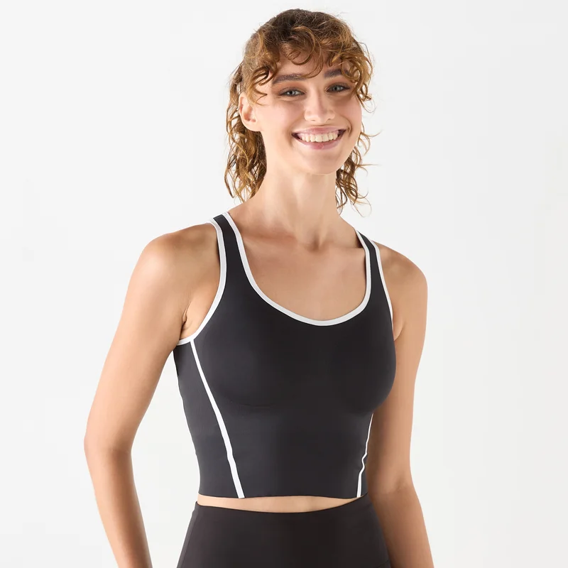 ADOT by Splash Round Neck Crop Tank Top with Racerback