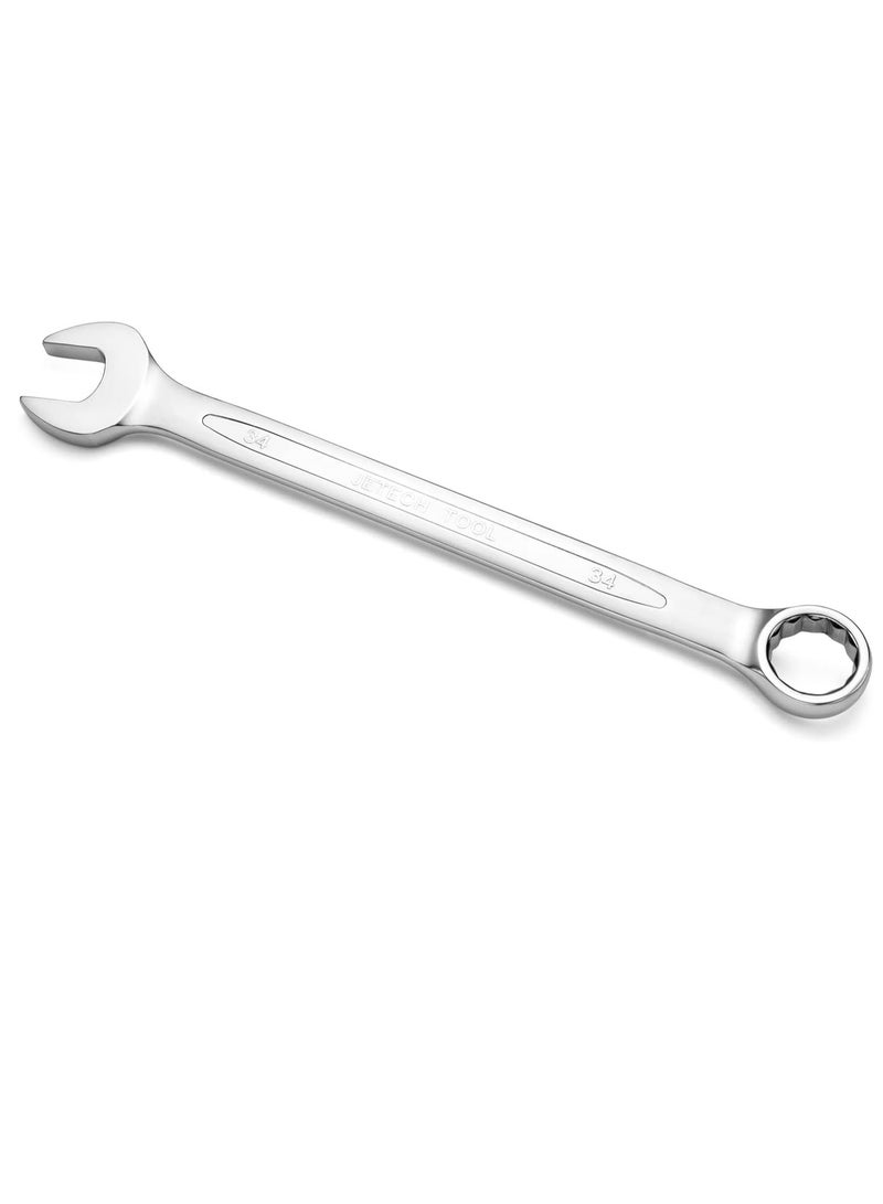 Jetech 34mm Combination Wrench - Industrial Grade, Chrome Vanadium Steel, Sand Blasted Finish, Precision-Machined 12-Point Opening, Off-Corners Design, 15-Degree Offset - Image 1