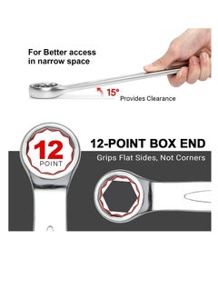 Jetech Jetech 34mm Combination Wrench - Industrial Grade, Chrome Vanadium Steel, Sand Blasted Finish, Precision-Machined 12-Point Opening, Off-Corners Design, 15-Degree Offset  - Image 4