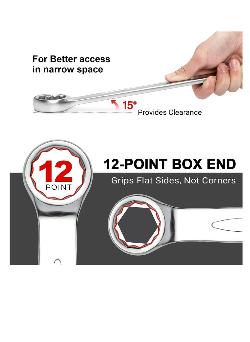Jetech 34mm Combination Wrench - Industrial Grade, Chrome Vanadium Steel, Sand Blasted Finish, Precision-Machined 12-Point Opening, Off-Corners Design, 15-Degree Offset - Image 4