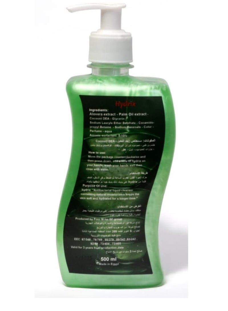 Hydrix liquid hand wash for deep hydration Aloe Vera 500+85+85+85ml - Image 3