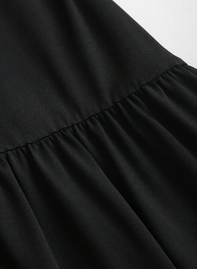 Take Two Black One-Shoulder Maxi A-Line Dress With Star Embellishment - Image 5