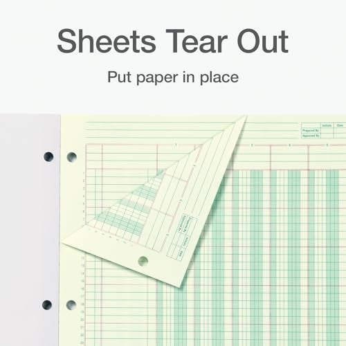Adams Columnar Analysis Pad, 5 Column Ledger, 8.5" x 11", 100 Pages (50 Sheets), Green, 3 Hole Punch, for Accounting, Bookkeeping & Data (ACP85115) - Image 5
