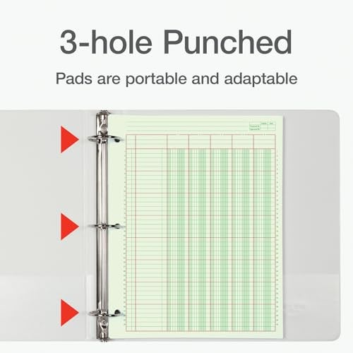 Adams Columnar Analysis Pad, 5 Column Ledger, 8.5" x 11", 100 Pages (50 Sheets), Green, 3 Hole Punch, for Accounting, Bookkeeping & Data (ACP85115) - Image 3
