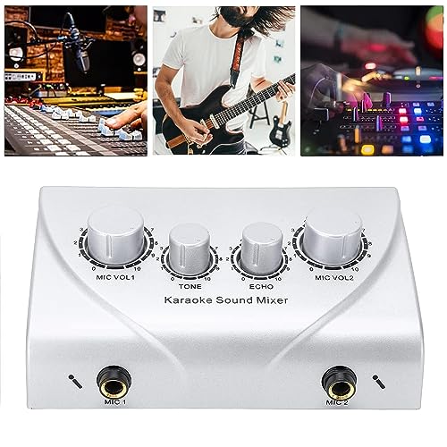 kh Professional Karaoke System Karaoke Player Compact Stereo Mixer Console with Audio Interface & Dual Microphone Input, Portable Digital Sound Board Console System for Stage, Home Karaoke - Image 5