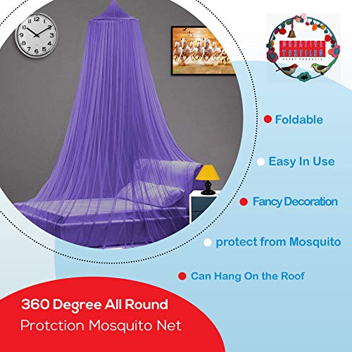 Next Day Art Double Bed Polyester Mosquito Net Portable Pop-Up Tent (Purple) - Image 3