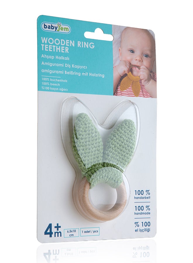 BabyJem Wooden Ring Teether for Babies - Handcrafted Durable Beech Wood and 100% Cotton Yarn - Safe and Chemical-Free Toy for Long-Term Usage - Sustainable and Eco-Friendly Design with Unique Artisanal Touch - Image 5