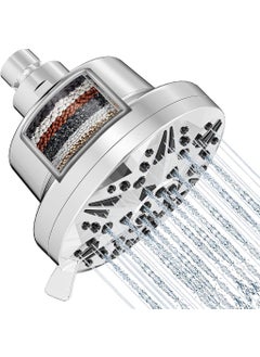 Zibuyu ZIBUYU® Water Softener for Bathroom Shower Filter for Hard Water 360 ° Rotatable Shower Head with 8 Sprayer Modes 5.2 inches Modern Bathroom Pressurized Rain Shower Head Shower Water Softer 