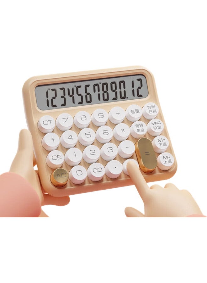Comix Sugar Bean Voice Calculator With Mechanical Buttons, 12-Digit Wide Screen, Suitable For Students, Office And Financial Use, Ciji C - Image 1