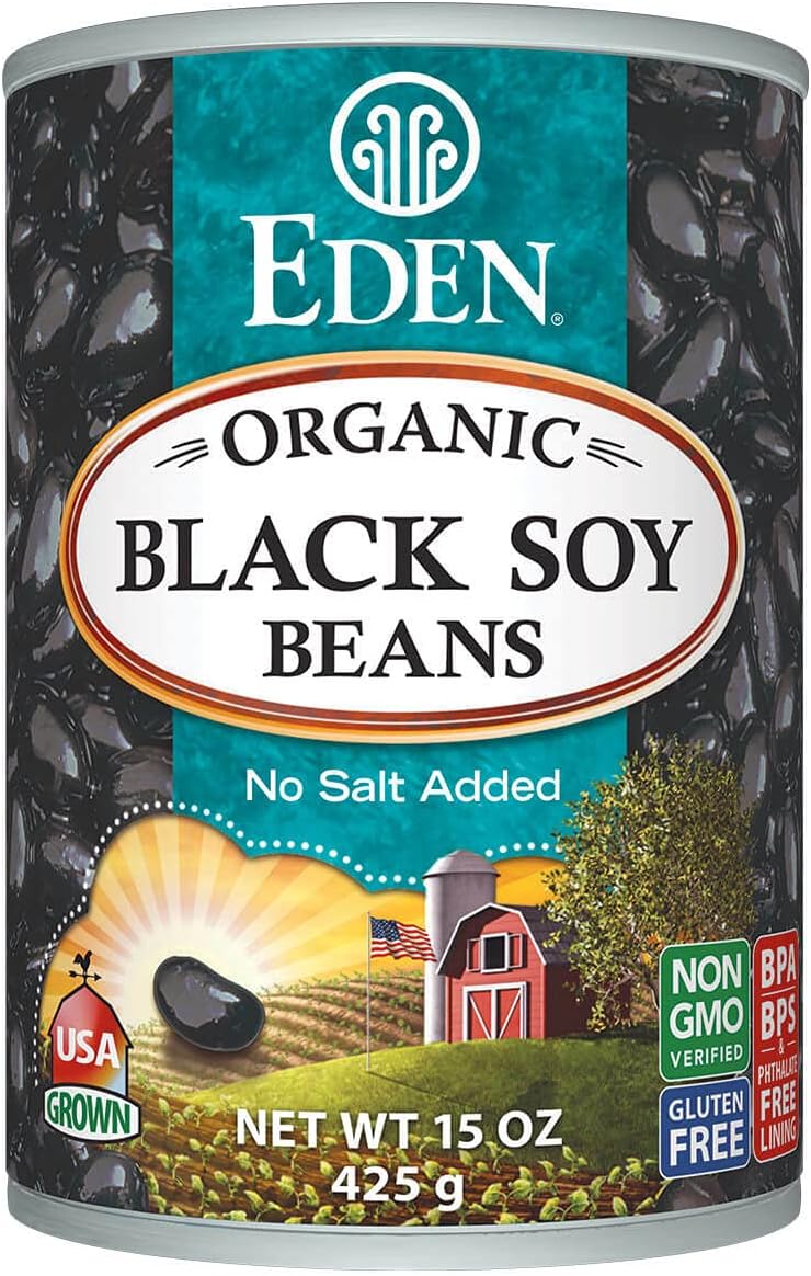 Eden Organic Black Soybeans, 15 oz Can, Complete Protein, No Salt, Non-GMO, Gluten Free, Vegan, Kosher, U.S. Grown, Heat and Serve, Macrobiotic, Soy Beans - Image 1