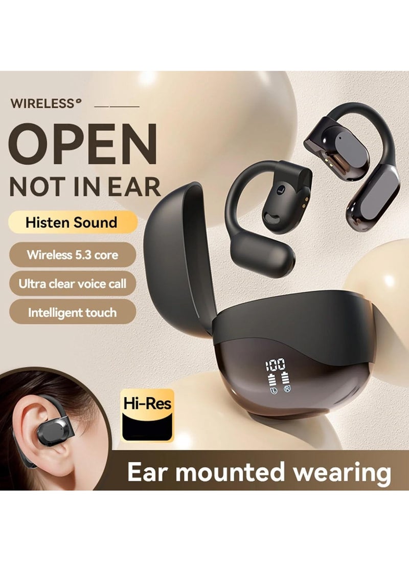 lekikpo - Ai Translating Ear Buds, Wireless Bluetooth Translation Earbuds, 144 Languages Play Music Bluetooth Over-Ear Earbuds Treble Translation in Real Time for Travel Business Learning(A-Black) - Image 1
