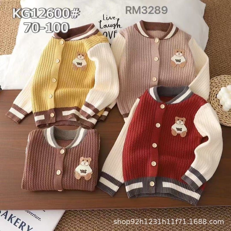 2025 Children'S Knitted Sweater Single-Breasted Cardigan Spring & Fall Knitted Sweater New Korean Style Jacket Color Matching Western Style Boy - Image 3