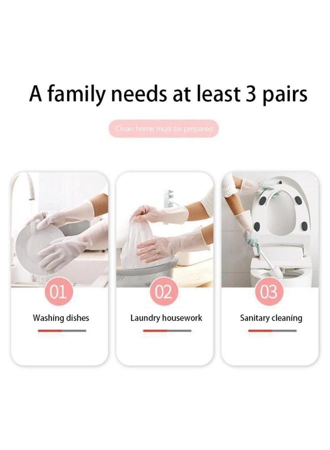 قفازات تنظيف احترافية من مطاط اللاتكس للأعمال المنزلية - قفازات غسيل أطباق طويلة مقاومة للماء مع حماية عازلة وملمس مانع للانزلاق لتنظيف المطبخ والمنزل - مقاس كبير، لون عشوائي - Image 4