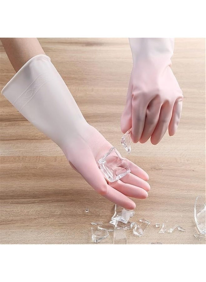 قفازات تنظيف احترافية من مطاط اللاتكس للأعمال المنزلية - قفازات غسيل أطباق طويلة مقاومة للماء مع حماية عازلة وملمس مانع للانزلاق لتنظيف المطبخ والمنزل - مقاس كبير، لون عشوائي - Image 5