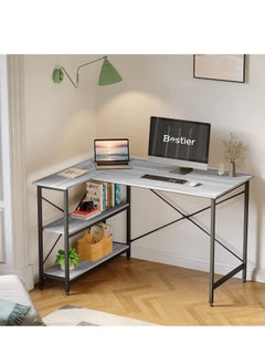 Home Gallery L Shaped Desk with Shelves 120 cm Reversible Corner  - Image 1