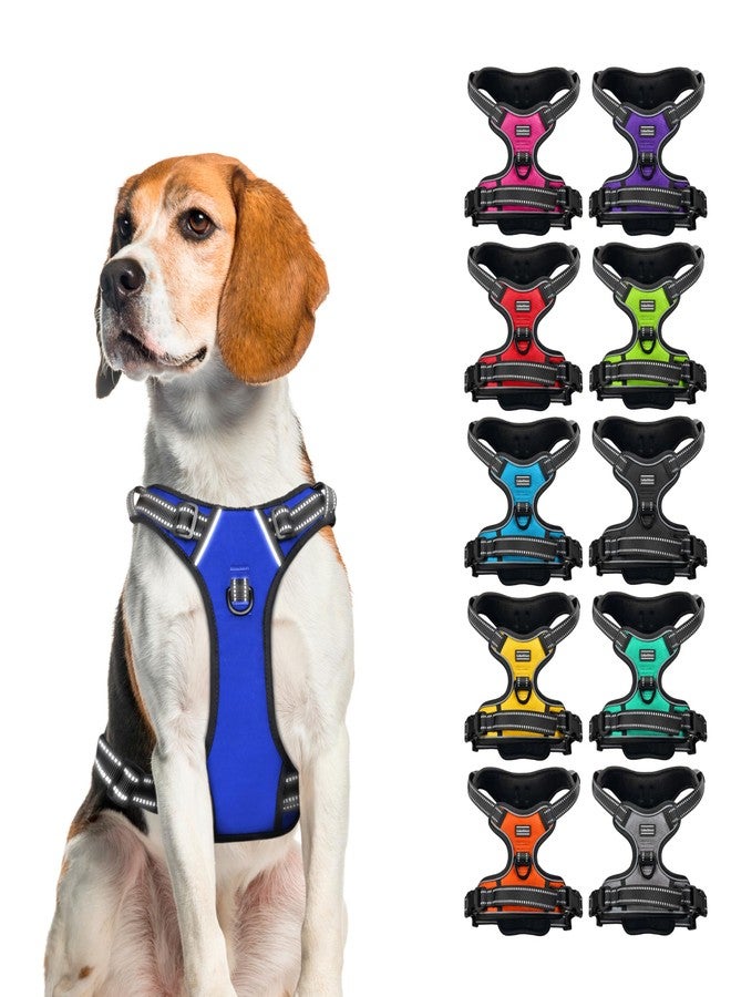 CollarDirect No Pull Reflective Dog Harness with Handle and Front Clip, Adjustible Soft Padded Vest for Small to Large Dogs Training and Walk (Size M, Dark Blue) - Image 1