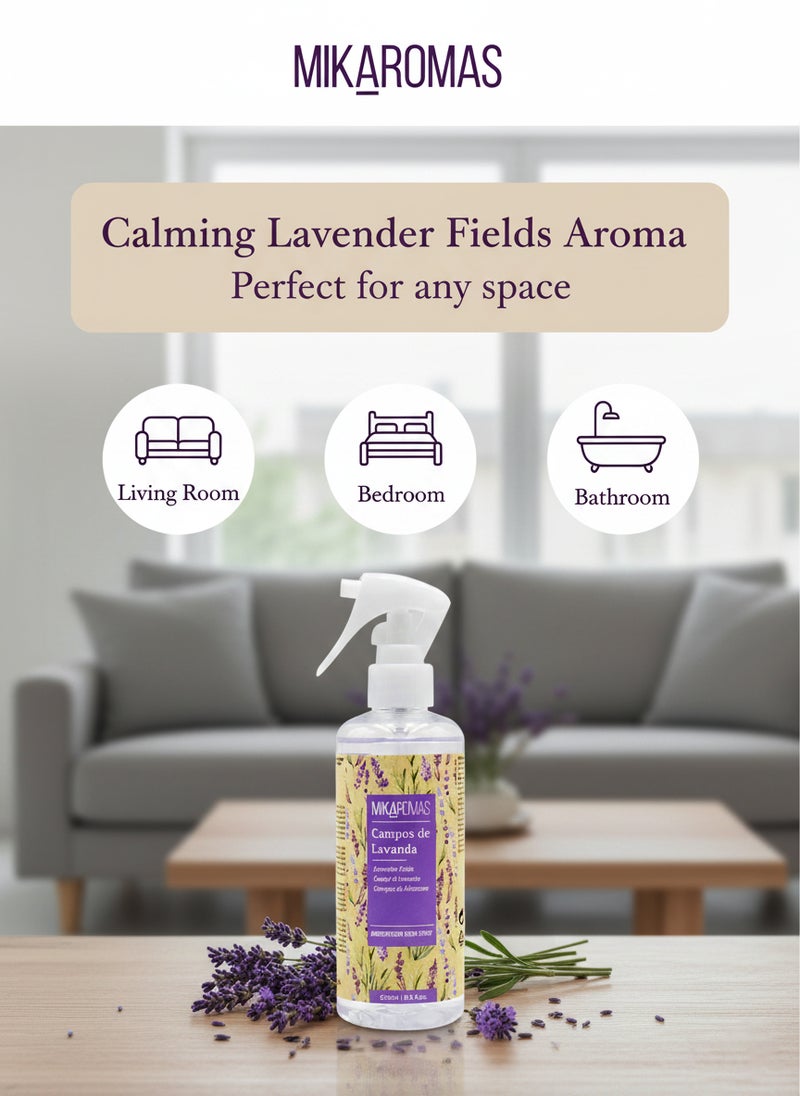 Mikaromas Room Spray  Lavender Fields, 250ml | Long-Lasting Home & Office Air Freshener | Soothing Floral Lavender Aroma for Relaxation, Stress Relief & Fresh, Inviting Ambience - Image 4