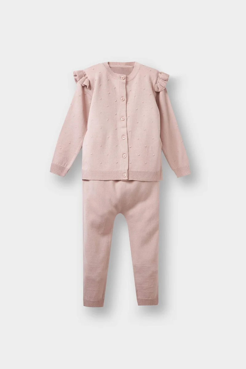 ديفاكتو Baby Girl Long Sleeve Knitwear 2 Piece Set