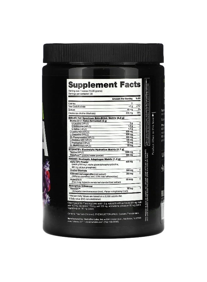 NutraBio, Alpha EAA, Grape Berry Crush, 0.98 lb (444 g) (Packaging may vary) - Image 2