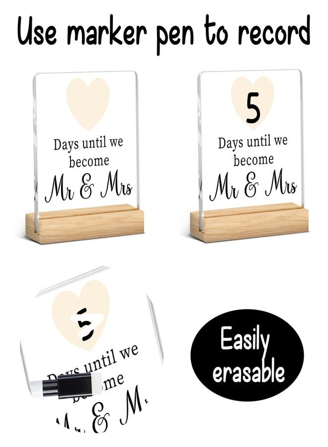 Yuanhao Wedding Engagement Gifts for Couples, Funny Wedding Countdown Acrylic Sign, Cute Engagement Gift for Newly Engaged Fiance, Bride to Be Gifts Ideas A 11 - Image 2