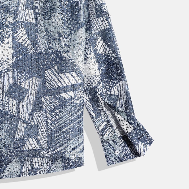 CHARCHIT Boys Cotton Blend Full Sleeves Typographic Printed Casual Shirt & T-Shirt - Navy - Image 5