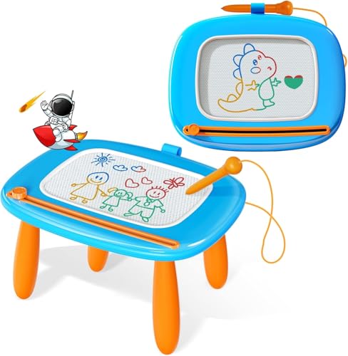 Kikidex Magnetic Drawing Board Toddler Girl Toys for 12 Year Old Doodle Board Pad Learning and Educational Toys for 1 2 3 Year Old Baby Kids Birthday Gift Light Blue - Image 1