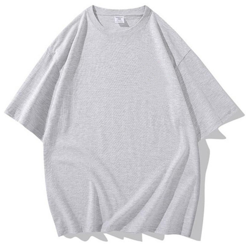 300G Pure Cotton T-Shirt For Men And Women, Heavyweight, Thick, Opaque, Loose, American Style, Off-Shoulder, Large Size, Pure Color Half-Sleeved Top - Image 1