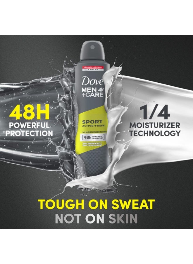 دوف للرجال + كير سبورت أكتيف فريش بخاخ مزيل العرق ومضاد للتعرق، ٢٥٠ مل - Image 4