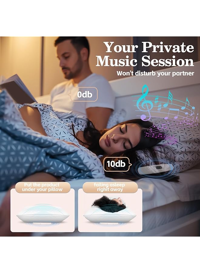 erorex Pillow Speaker Silent Bluetooth Wireless Speaker Under Pillow Sleep Aid White Noise Stereo Sound Machine For Baby Adults Kids Bone Conduction Supports Tf Function Office Privacy Home Gift  - Image 3