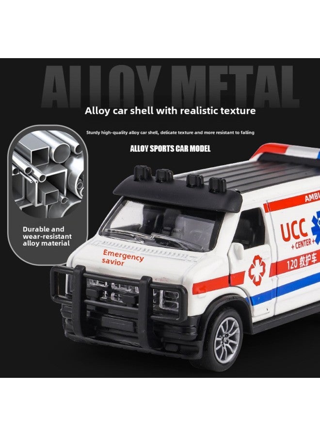 Net Red Live Broadcast Children's Toy Boy Simulation Alloy Car Model Ambulance Back Toy Car Model Clip Doll Machine-Color:{ic Alloy Live} Special Precision Model  - Image 4