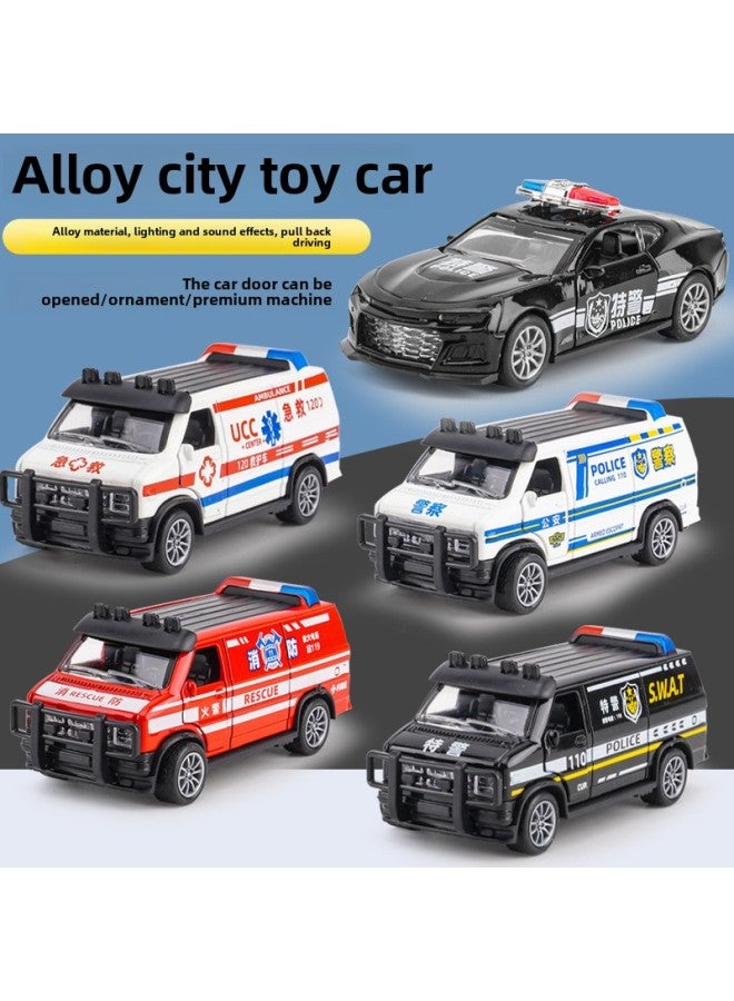 Net Red Live Broadcast Children's Toy Boy Simulation Alloy Car Model Ambulance Back Toy Car Model Clip Doll Machine-Color:{ic Alloy Live} Special Precision Model  - Image 2