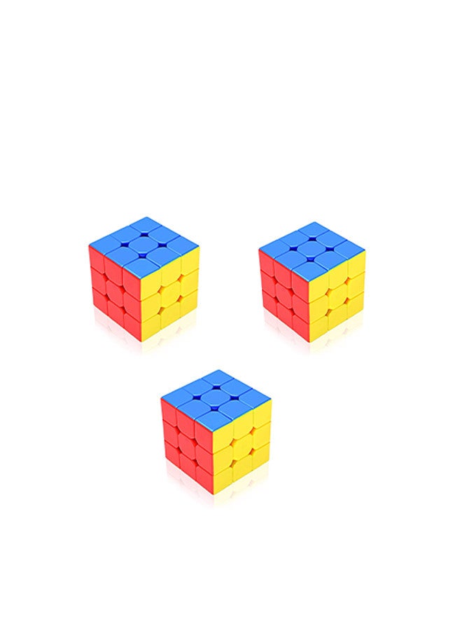 Toyland Pack of 3 Fast 3x3x3 Sticker less Magic Cube