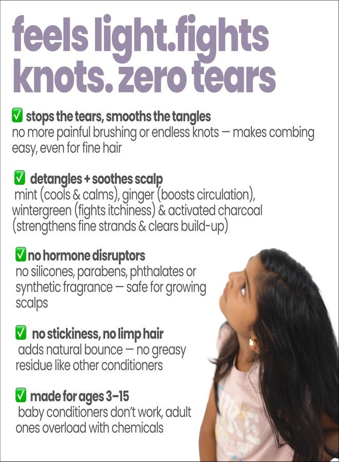 Tuco® Kids Tangle Tamer Hair Conditioner | Jojoba Oil & Keratin | pH Balanced, Frizz Free, Hypoallergenic | Ages 2-5, 4-10, 10-15, 5-10 Years | Paraben & Sulphate Free | 100ml (Pack Of 1) - Image 3